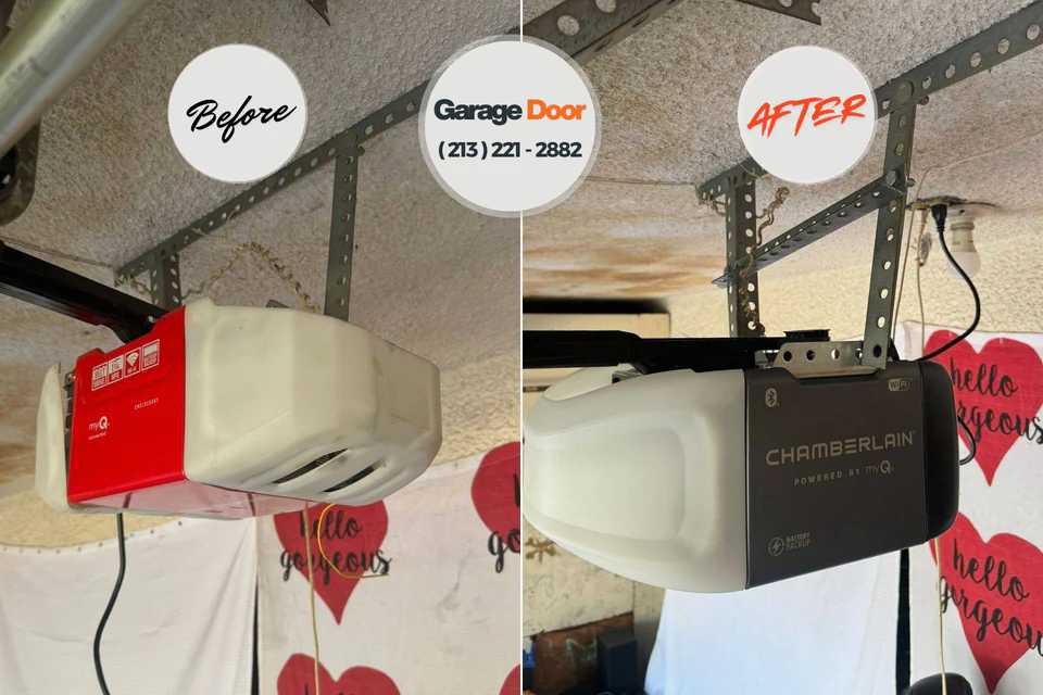 Before and after: garage door repair Edmonton, KY